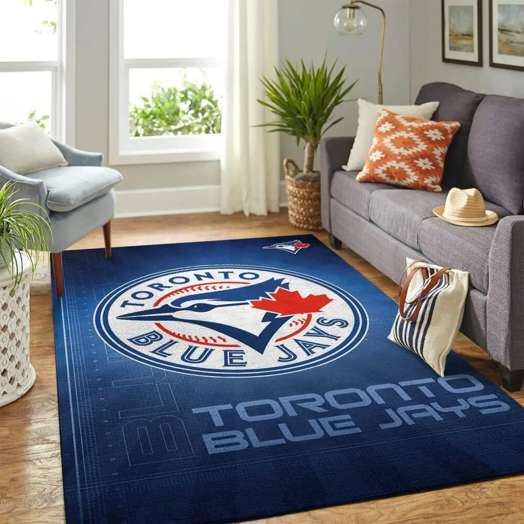 Toronto Jays Rug - Plush Area Soft Floor Mat Blue and White