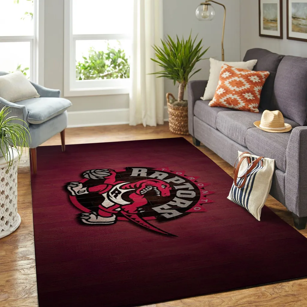 Toronto Raptors Rug - Area for Living Room Decor Black and Red
