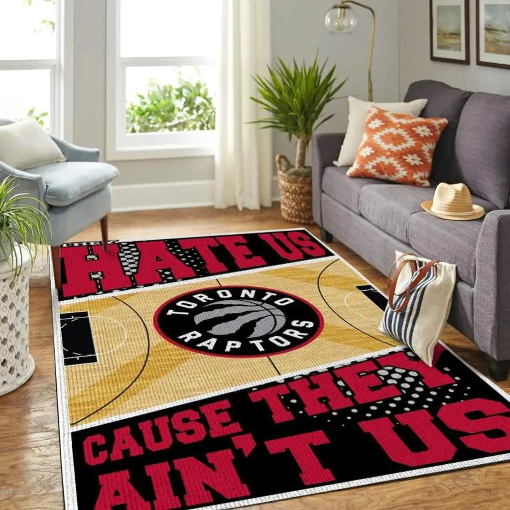 Toronto Raptors Rug - Multicolor Basketball Court Area for Fans Black and Multicolor