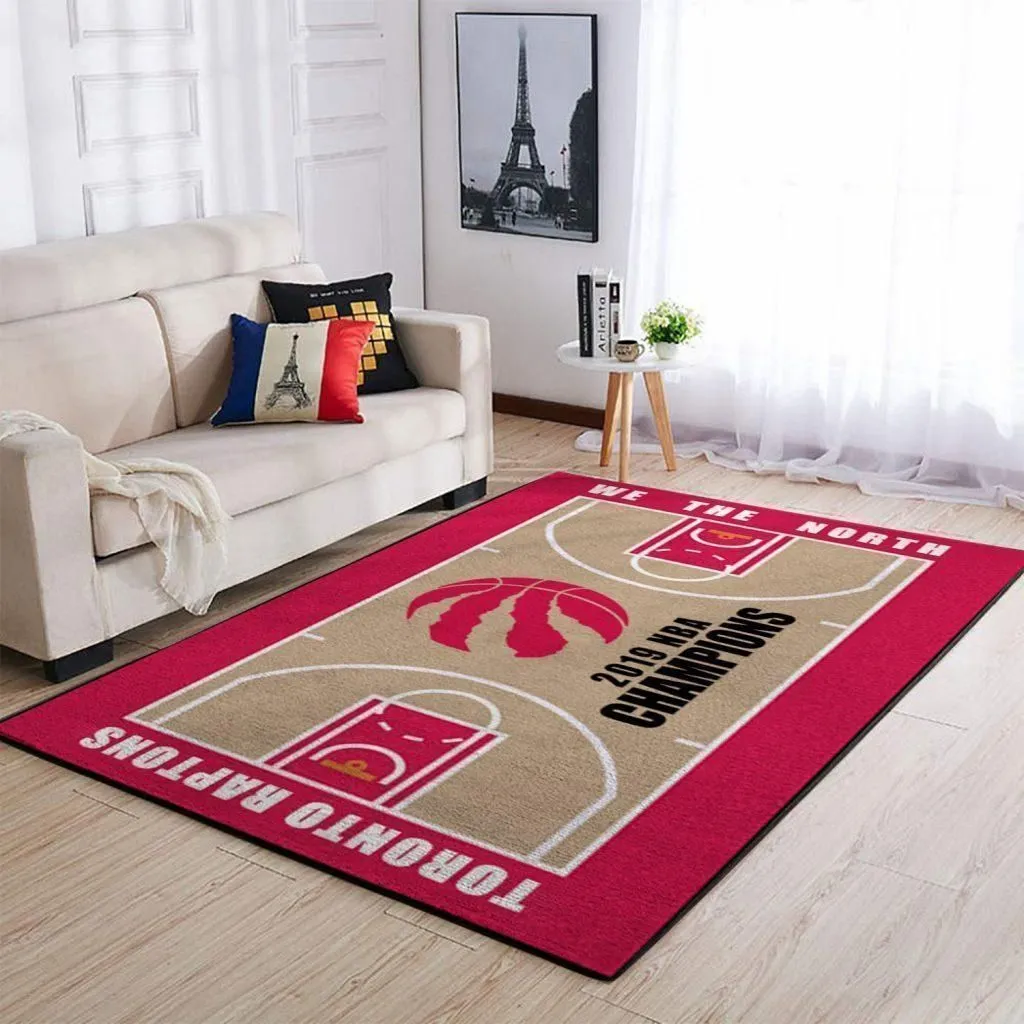 Toronto Raptors Rug - NBA Champions Basketball Black and Yellow