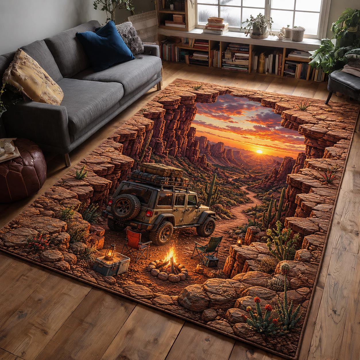 Trail Rider Area Rug - Non-Slip Washable 3D Print Rug for Living Room & BedroomTVC2108389