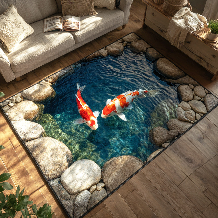 Tranquil Waters Area Rug - Non-Slip Washable 3D Print Rug for Living Room & BedroomTVC2108261