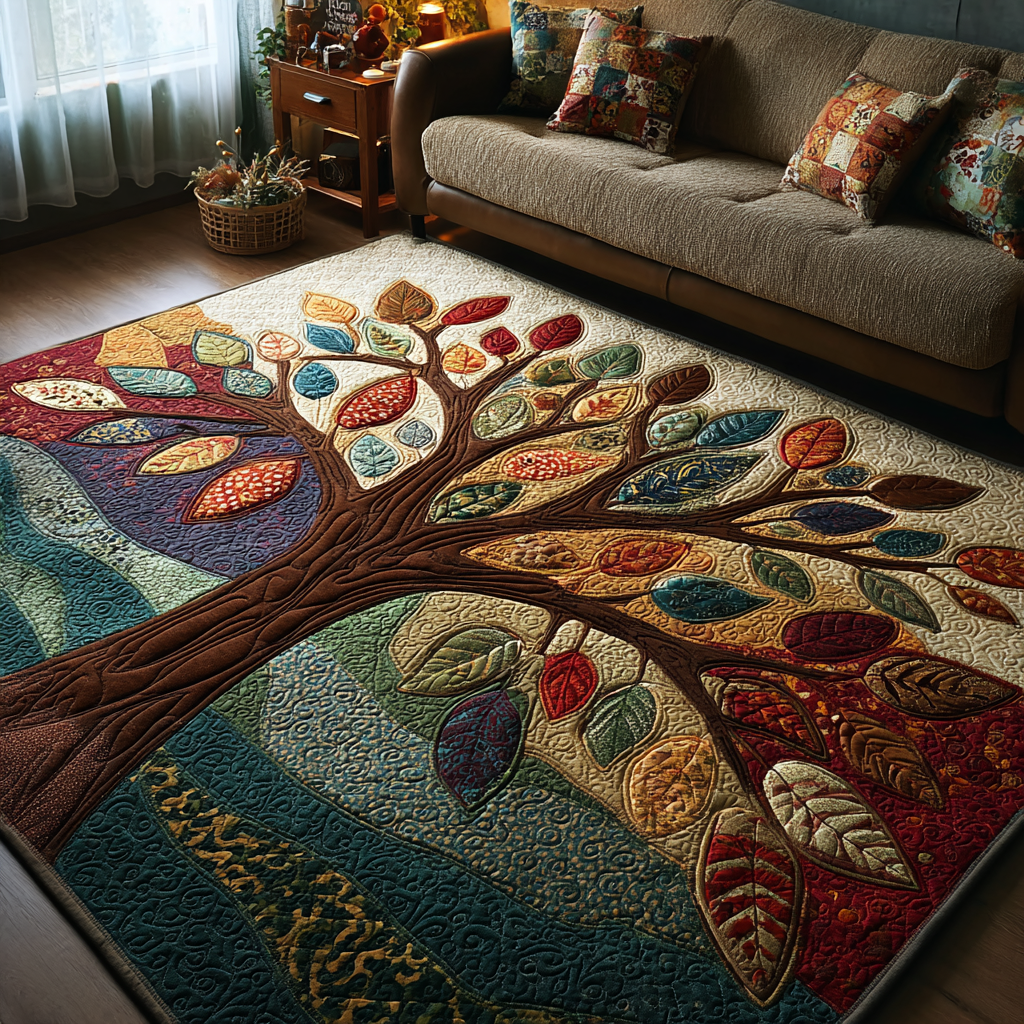 Tree Harmony Area Rug - Non-Slip Washable 3D Print Rug for Living Room & BedroomTVC2108243