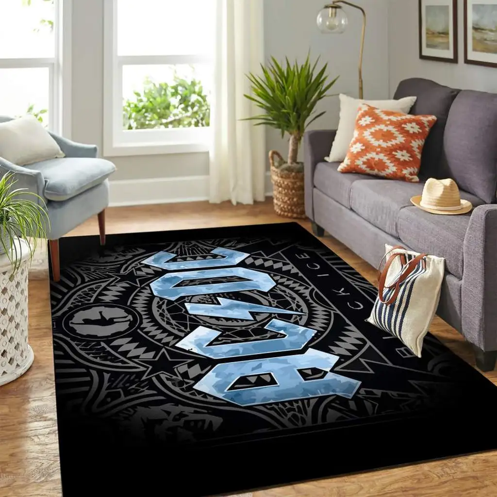 Tribal Area Rug for Living Room Home Decor Carpet Black and Red
