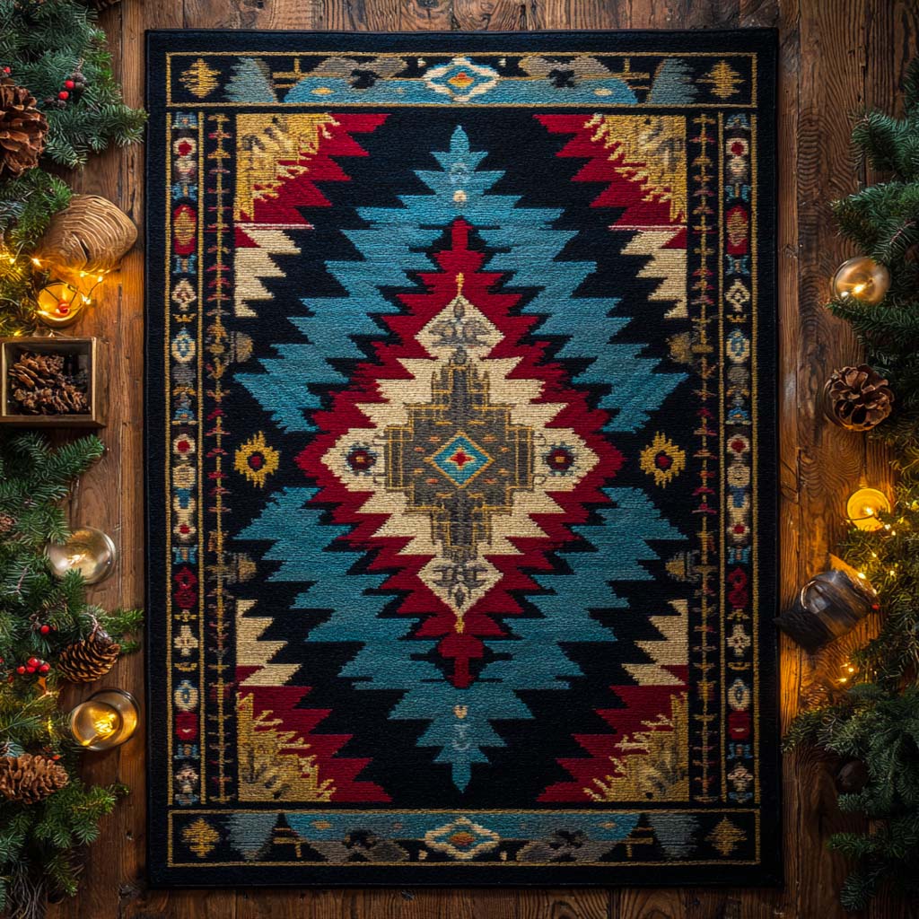 Tribal Ember Diamond Area Rug - Non-Slip Washable 3D Print Rug for Living Room & BedroomTVC2108243