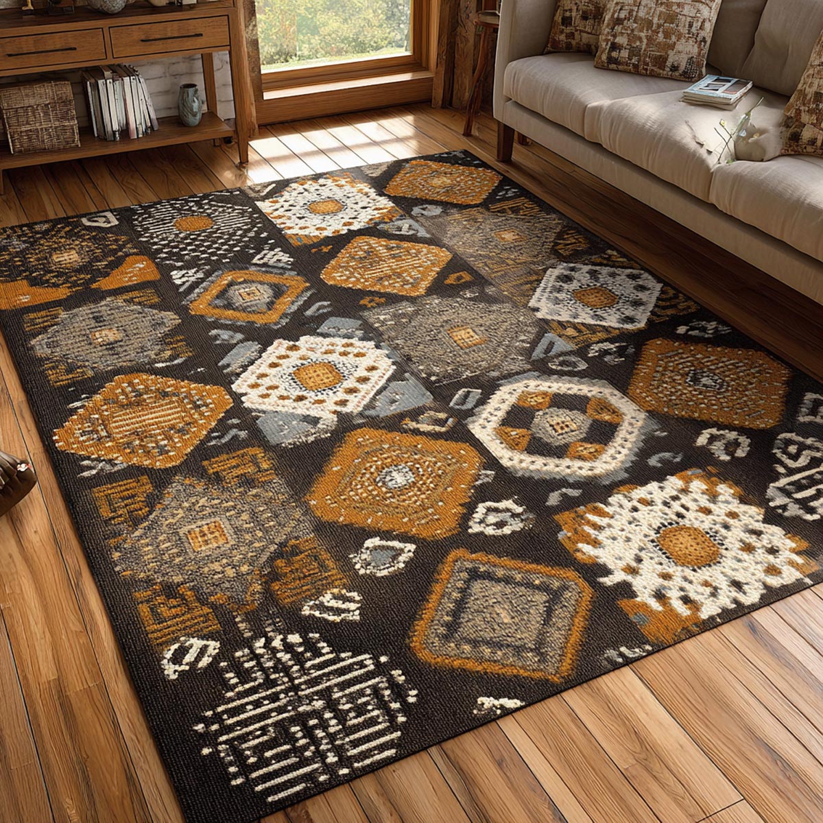 Tribal Essence Area Rug - Non-Slip Washable 3D Print Rug for Living Room & BedroomTVC2108261