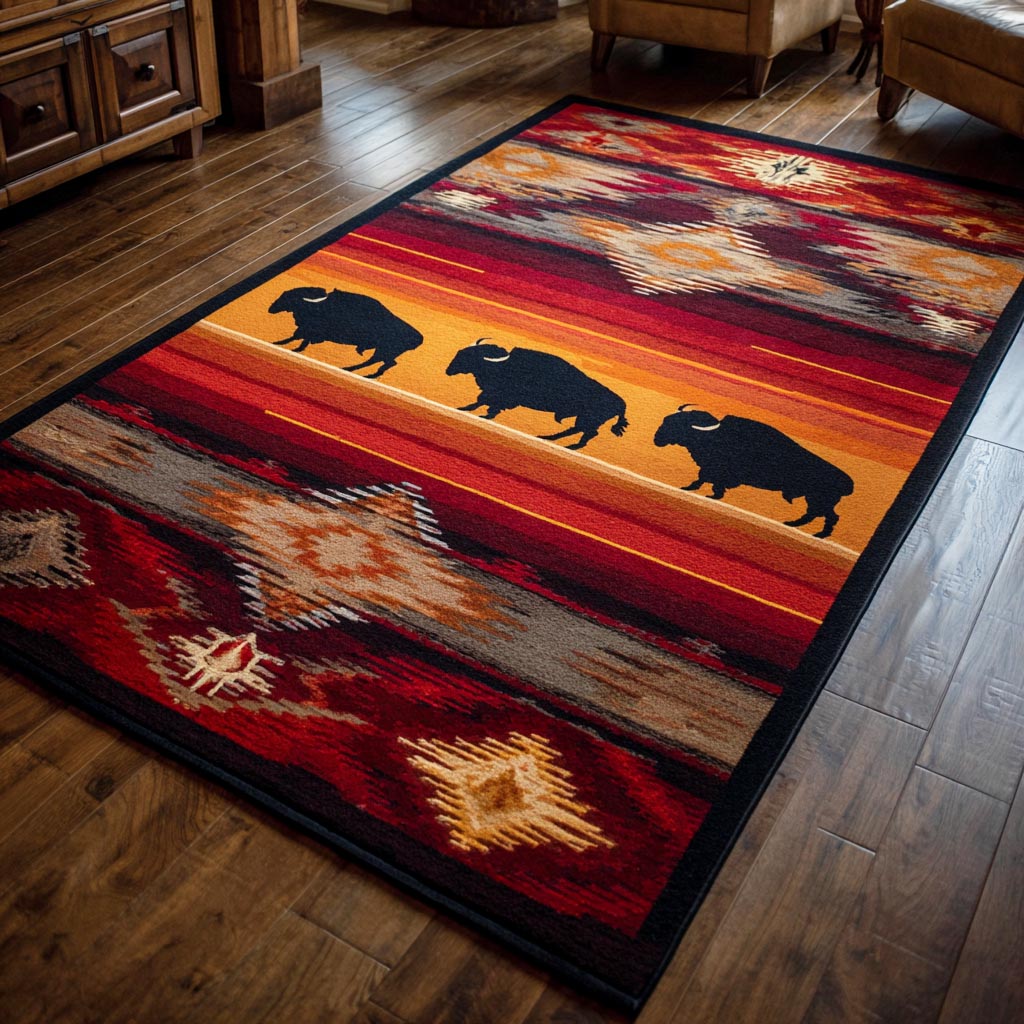 Tribal Moose Area Rug - Non-Slip Washable 3D Print Rug for Living Room & BedroomTVC2108260