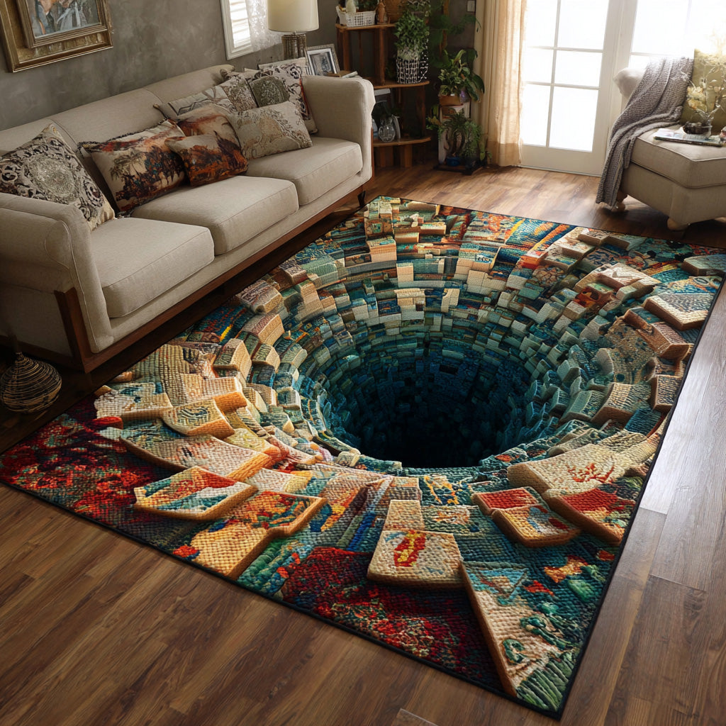 Tribal Vortex Area Rug - Non-Slip Washable 3D Print Rug for Living Room & BedroomTVC2108210