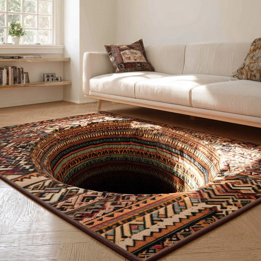 Tribal Vortex Area Rug - Non-Slip Washable 3D Print Rug for Living Room & BedroomTVC2108260
