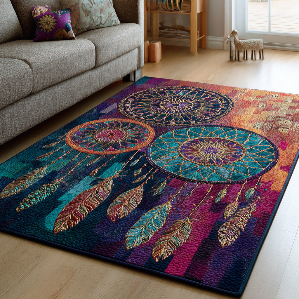 Trio Dreamcatchers Area Rug - Non-Slip Washable 3D Print Rug for Living Room & BedroomTVC2108243