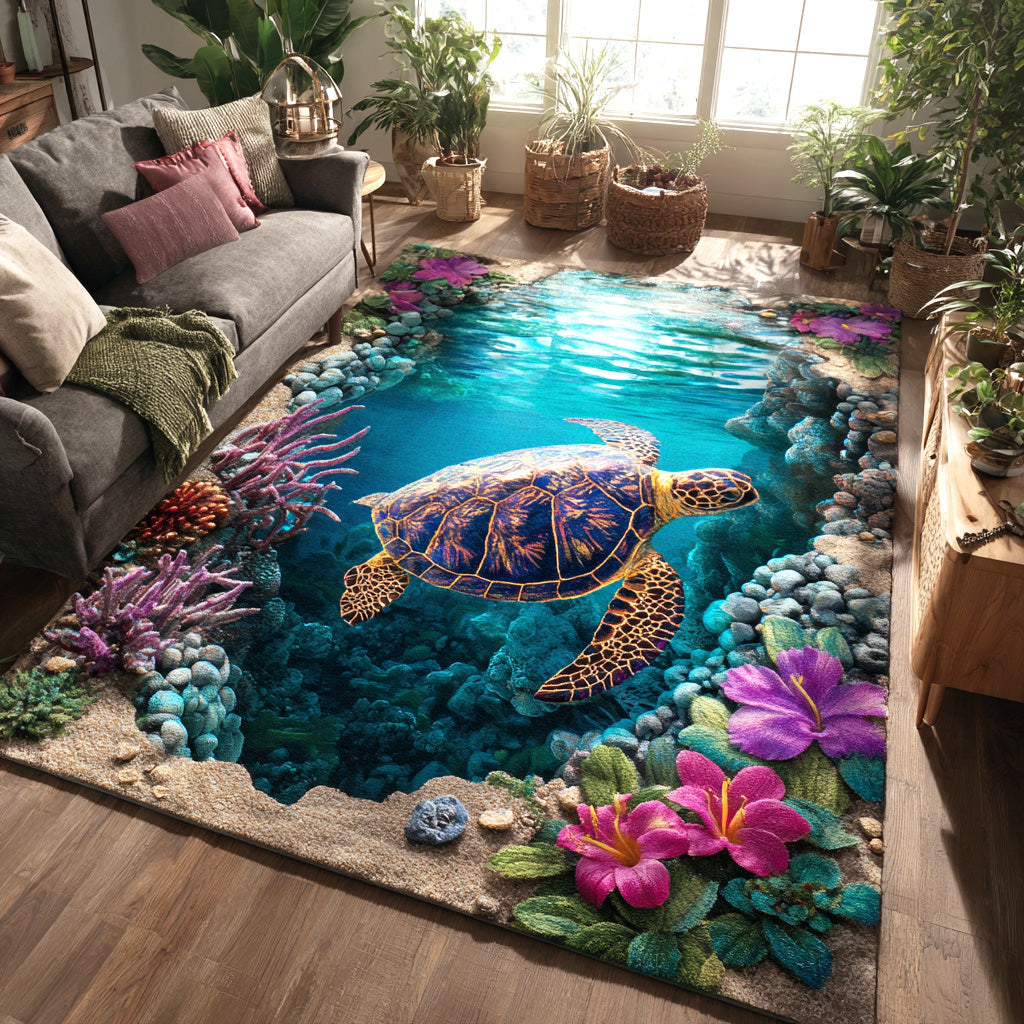 Tropical Water Dream Area Rug - Non-Slip Washable 3D Print Rug for Living Room & BedroomTVC2108243