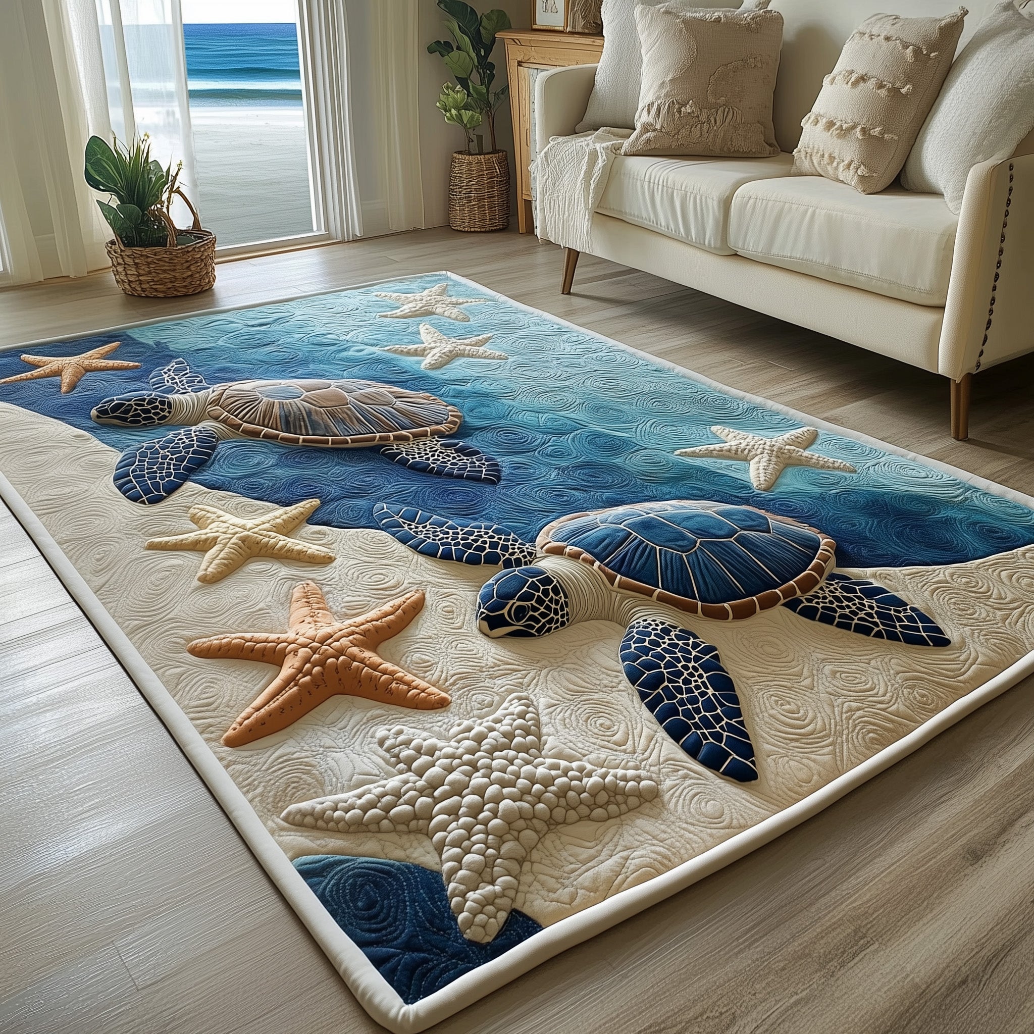 Turtle Area Rug - Non-Slip Washable 3D Print Rug for Living Room & BedroomTVC2108227