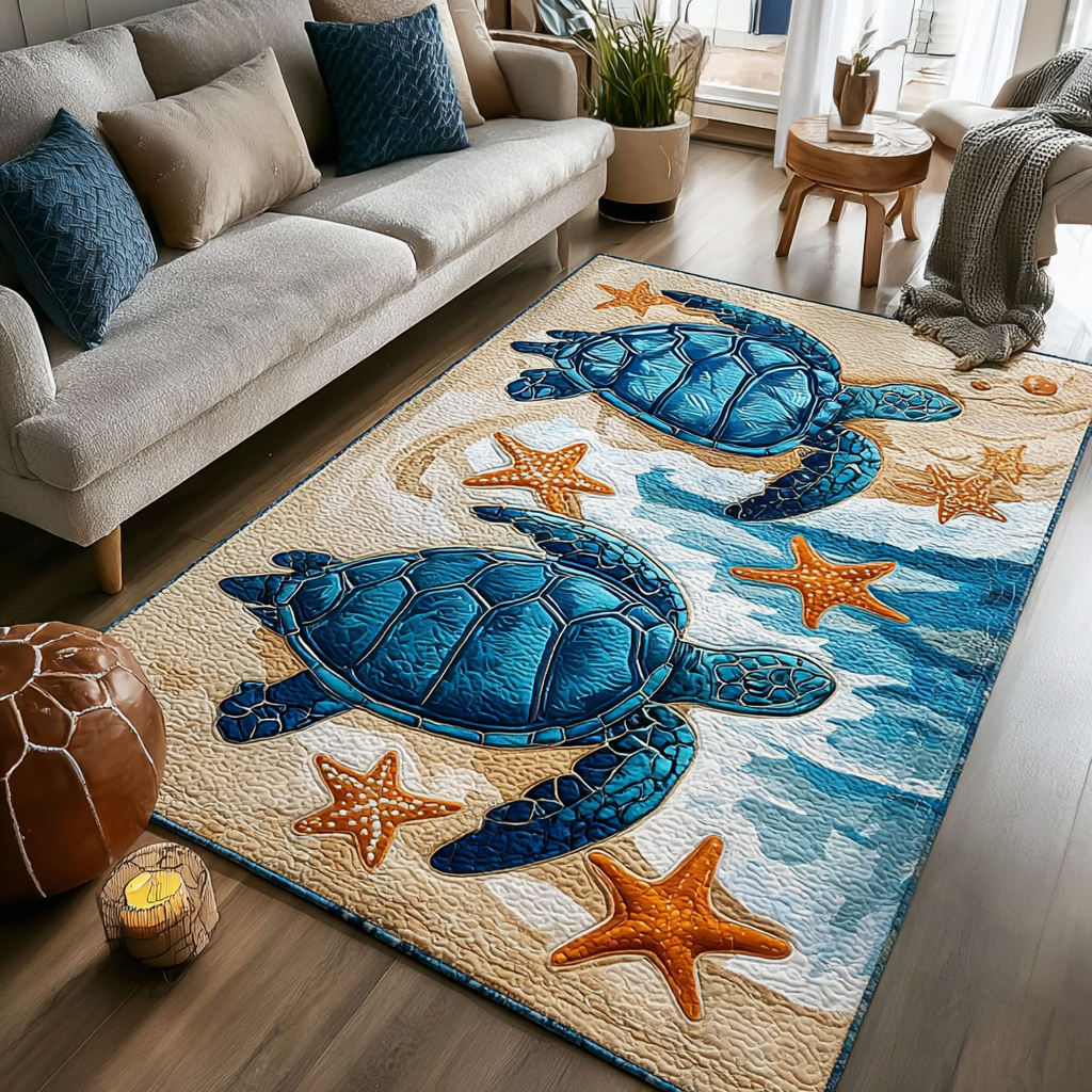 Turtle Dreams Area Rug - Non-Slip Washable 3D Print Rug for Living Room & BedroomTVC2108210