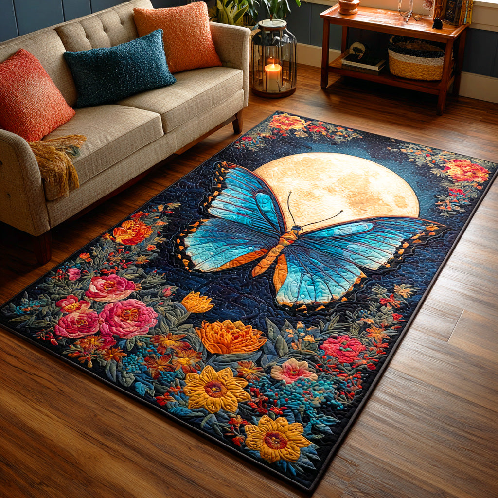 Twilight Butterfly Area Rug - Non-Slip Washable 3D Print Rug for Living Room & BedroomTVC2108243
