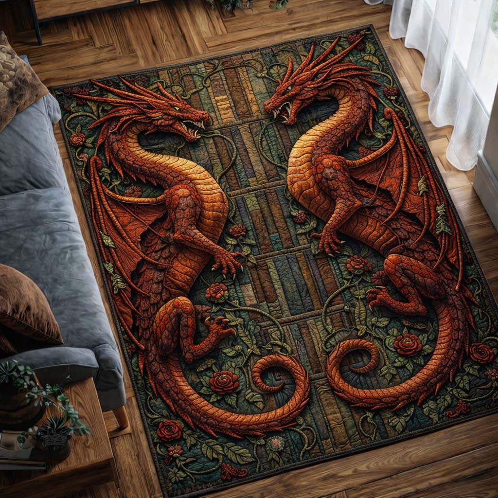 Twin Flames Area Rug - Non-Slip Washable 3D Print Rug for Living Room & BedroomTVC2108389