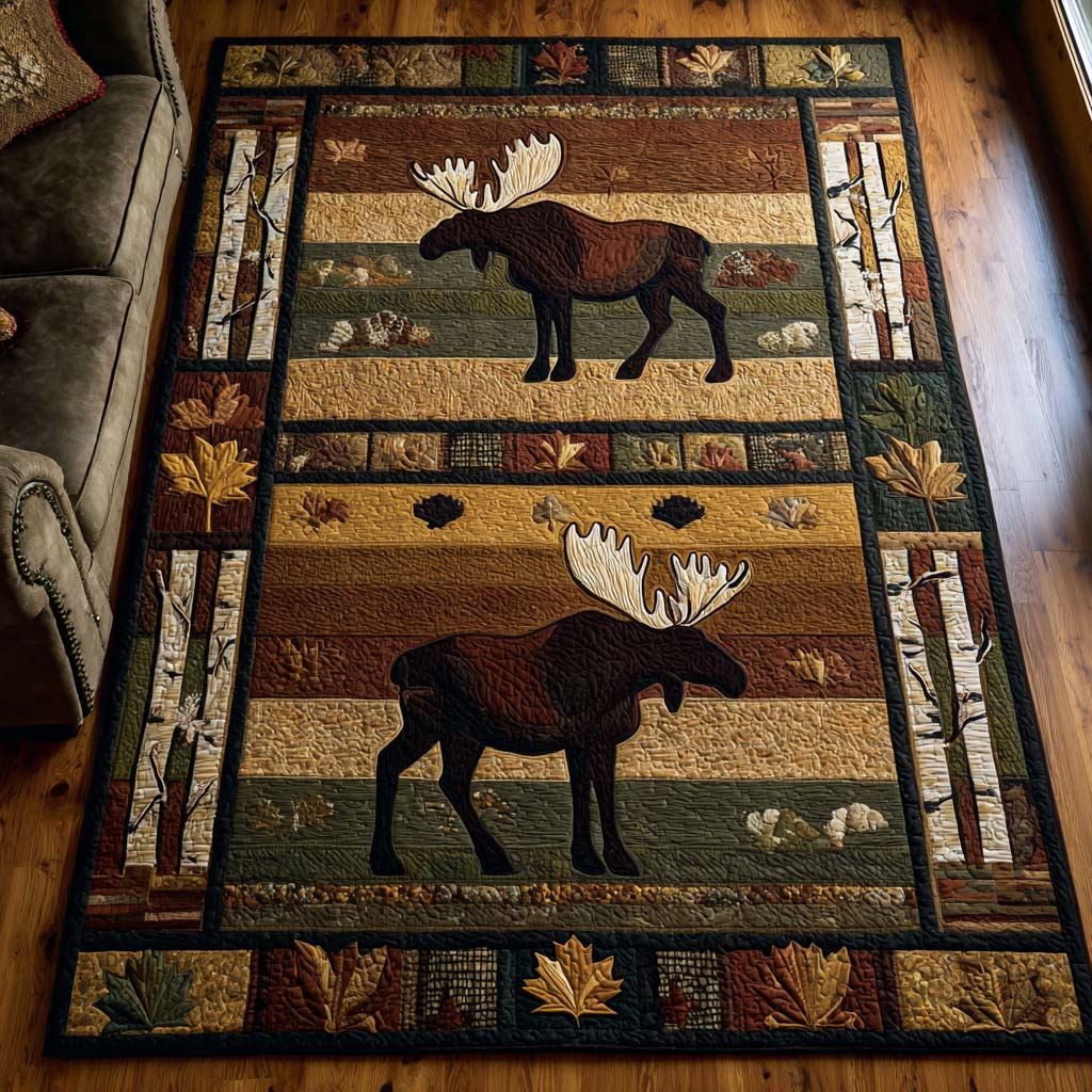 Twin Moose Area Rug - Non-Slip Washable 3D Print Rug for Living Room & BedroomTVC2108257