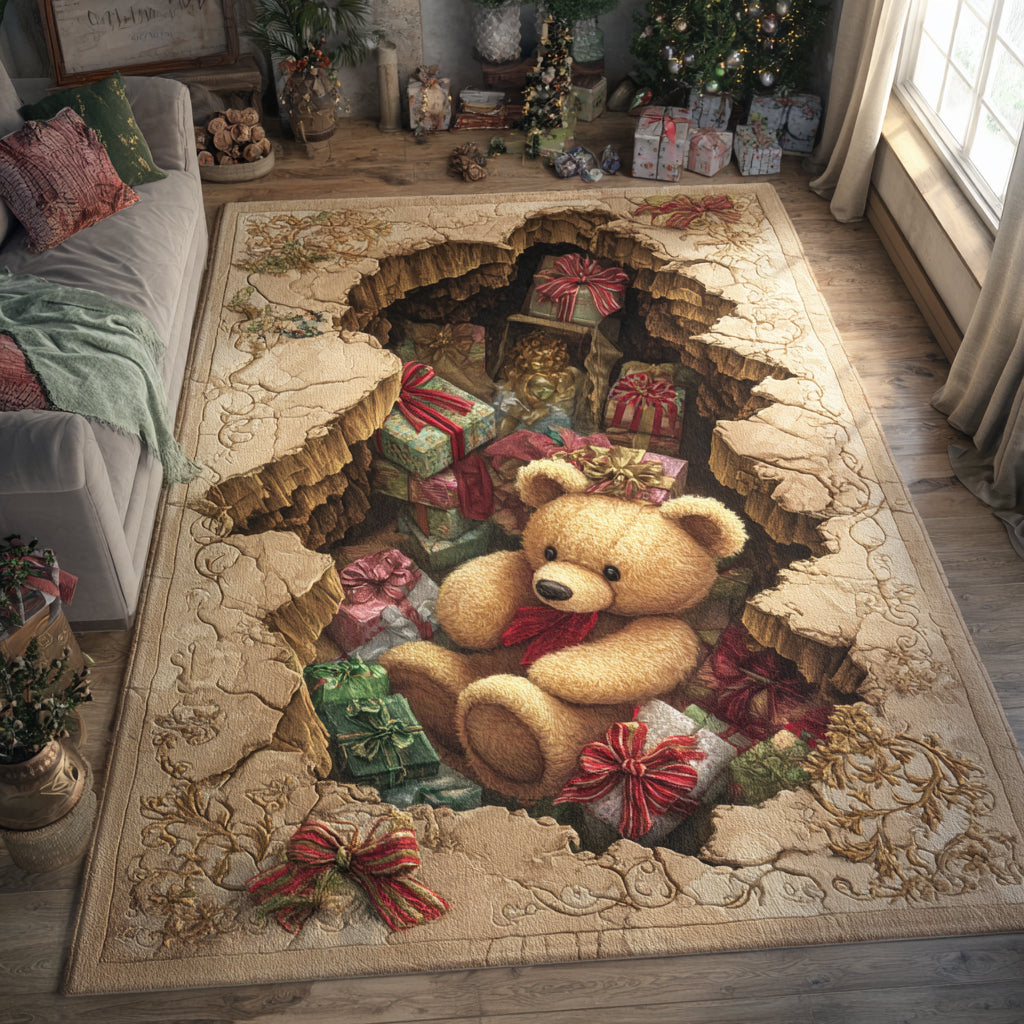 Twinkle Teddy Area Rug - Non-Slip Washable 3D Print Rug for Living Room & BedroomTVC2108257