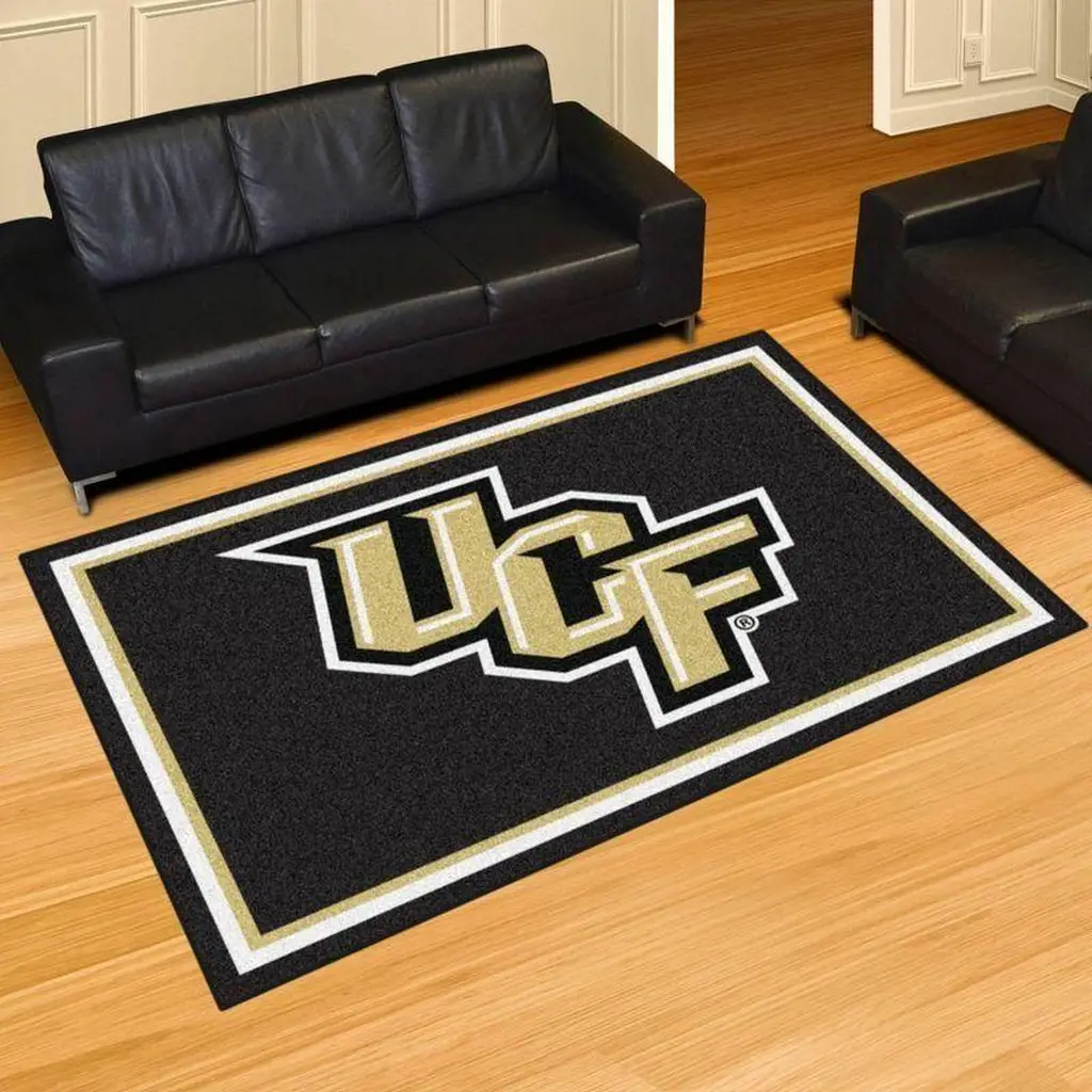 UCF Area Rug Perfect for Living Room Comfort and Style Black and Gold