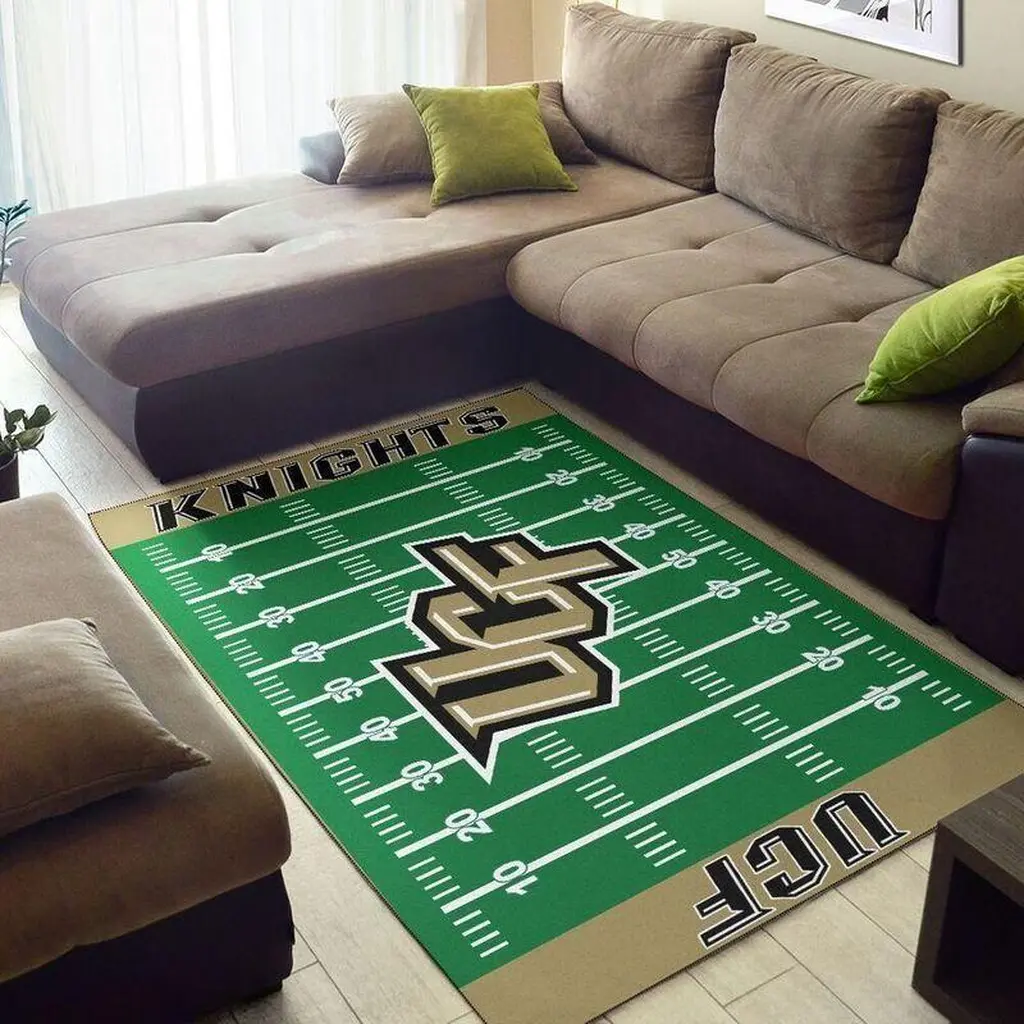 UCF Knights Football Field Area Rug for Home Beige and Green