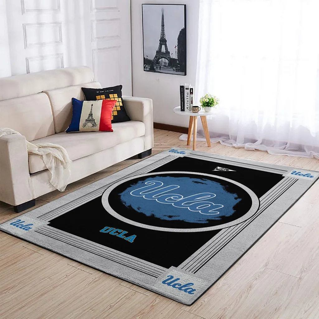 UCLA Area Rug for Living Room and Bedroom Decor Black and Blue