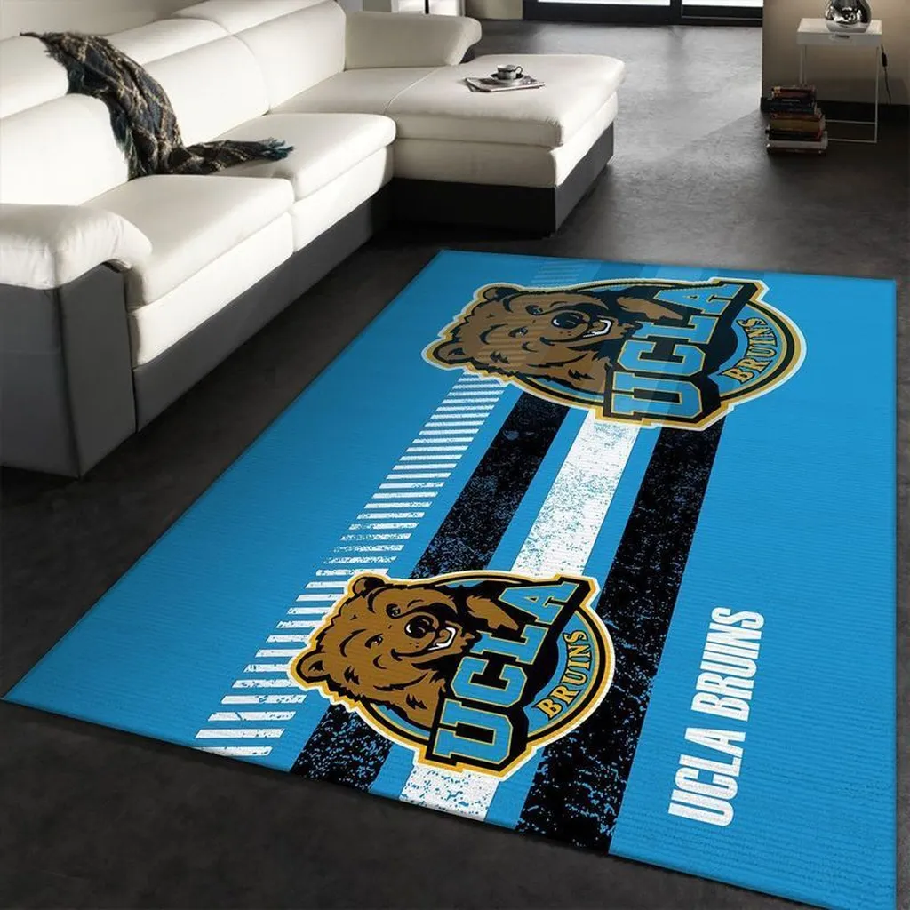 UCLA Bruins Sports Rug for Bedroom Game Room Black and Blue