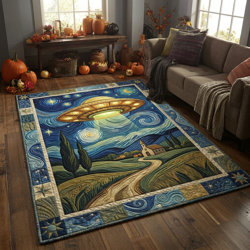 UFO Starry Night Area Rug - Non-Slip Washable 3D Print Rug for Living Room & BedroomTVC2108362