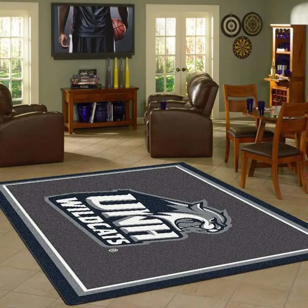 University Wildcats Game Room Area Rug for Fans Black and Red