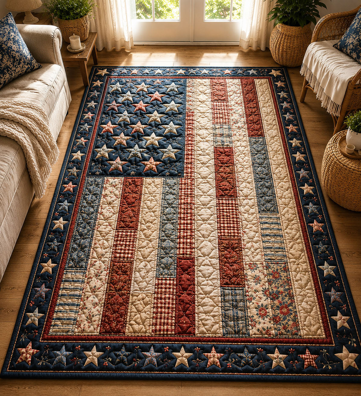 USA 250th Anniversary Area Rug - Non-Slip Washable 3D Print Rug for Living Room & BedroomTVC2108227