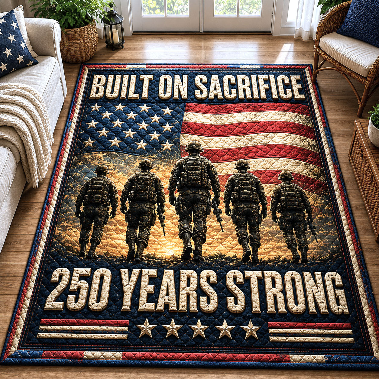 USA 250th Anniversary Area Rug - Non-Slip Washable 3D Print Rug for Living Room & BedroomTVC2108427