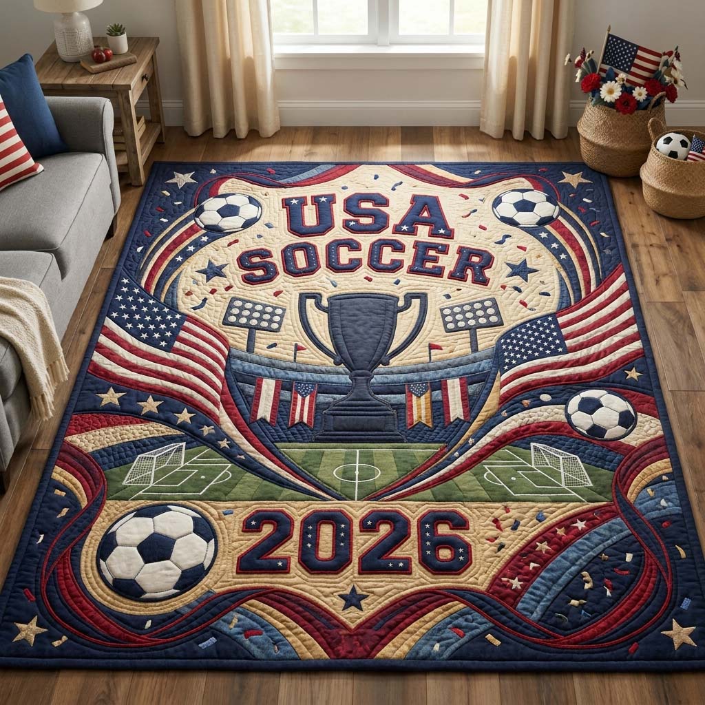 USA Soccer Area Rug - Non-Slip Washable 3D Print Rug for Living Room & BedroomTVC2108361