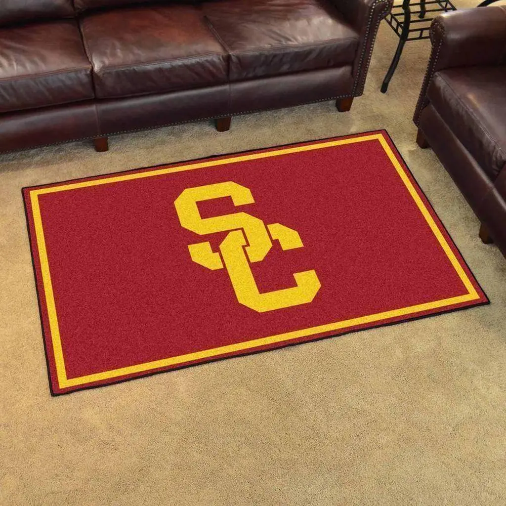 USC Logo Rug Ideal for Home and Office Decoration Red and Yellow