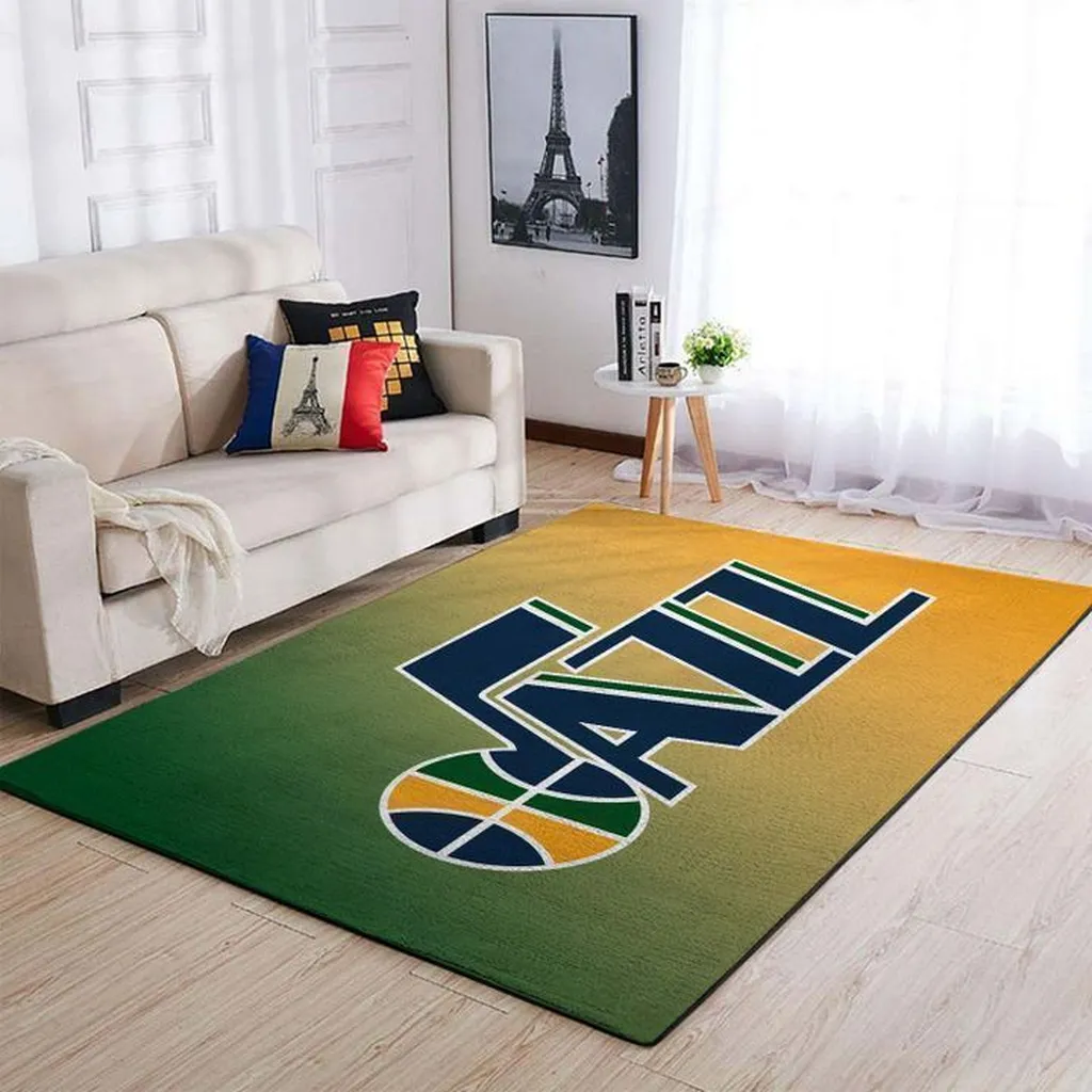 Utah Jazz Rug - NBA Basketball Area Floor Mat Green and Red