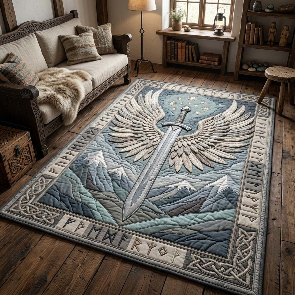 Valkyrie Sword Rug Area Rug - Non-Slip Washable 3D Print Rug for Living Room & BedroomTVC2108361