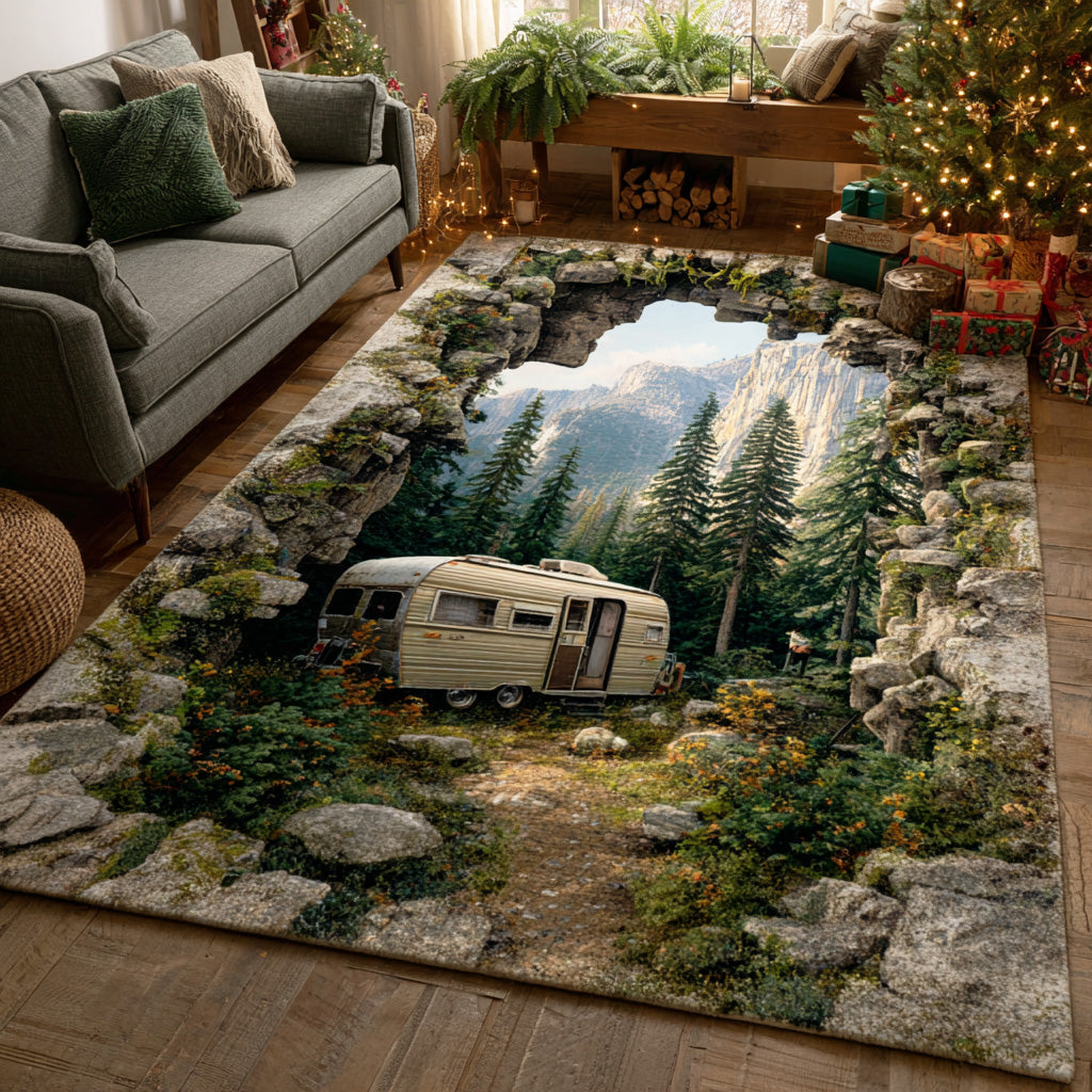 Valley Trek Area Rug - Non-Slip Washable 3D Print Rug for Living Room & BedroomTVC2108242