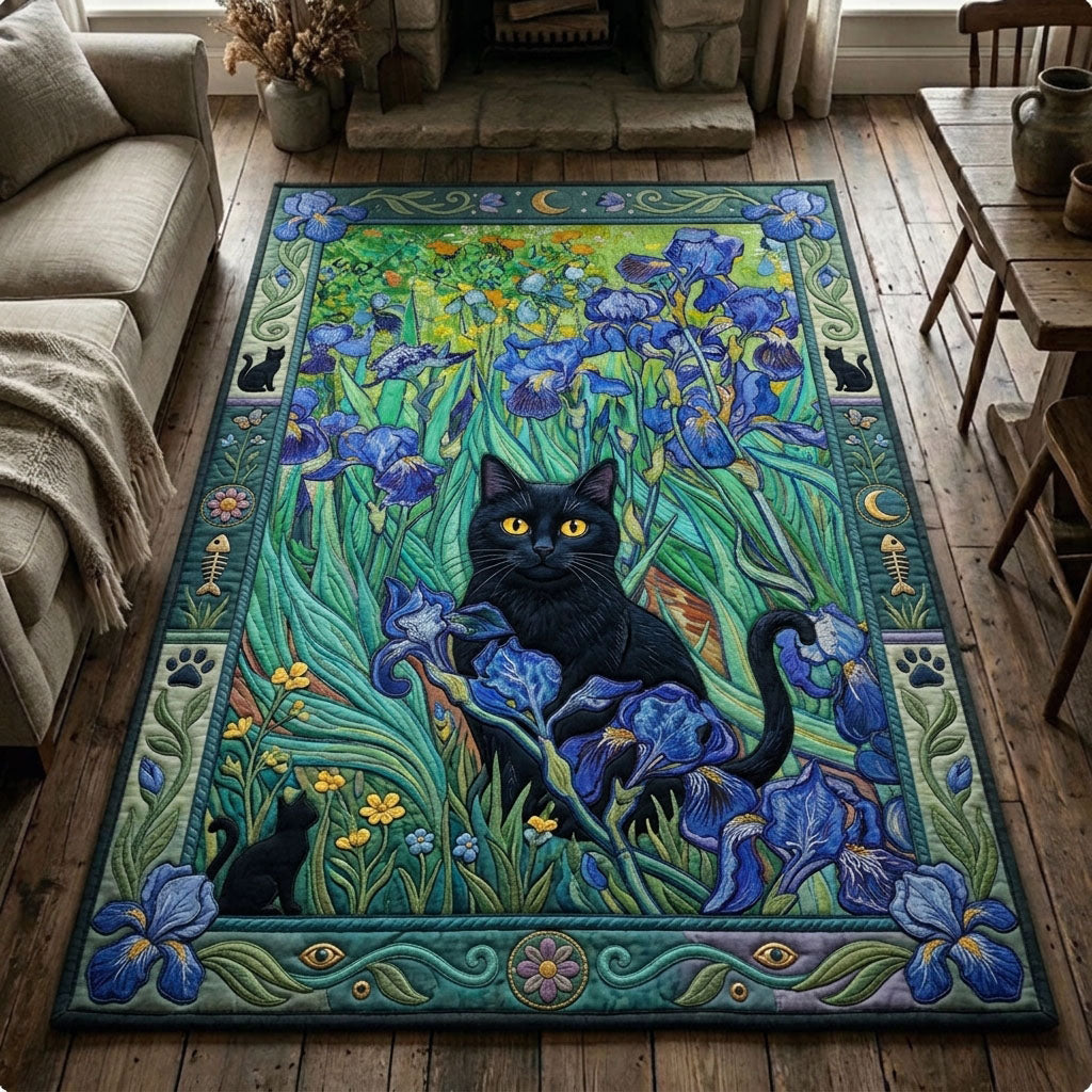 Van Gogh Irises Cat Area Rug - Non-Slip Washable 3D Print Rug for Living Room & BedroomTVC2108388