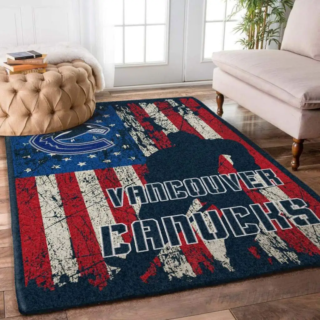 Vancouver Canucks Rug - NHL Area Perfect for Fans Blue and Red