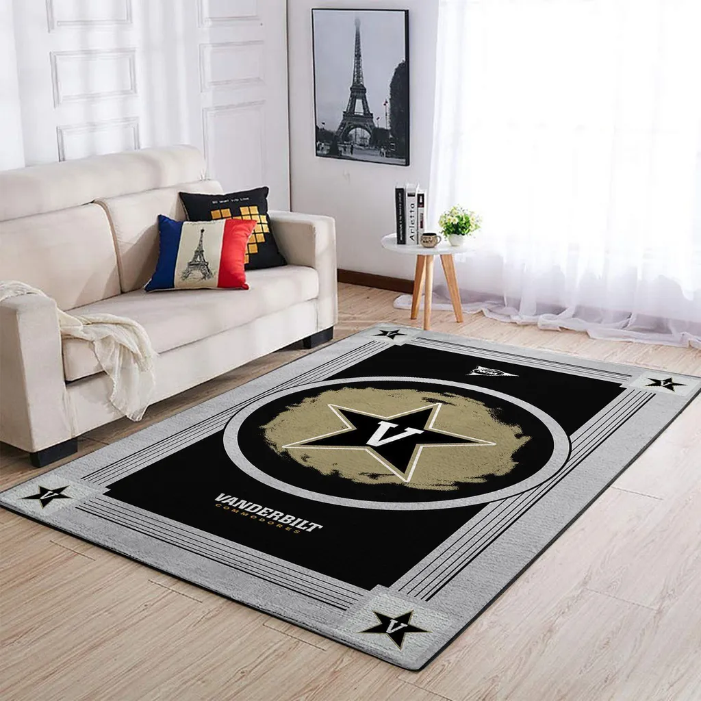 Vanderbilt Commodores Area Rug Perfect for Bedroom Black and Gray