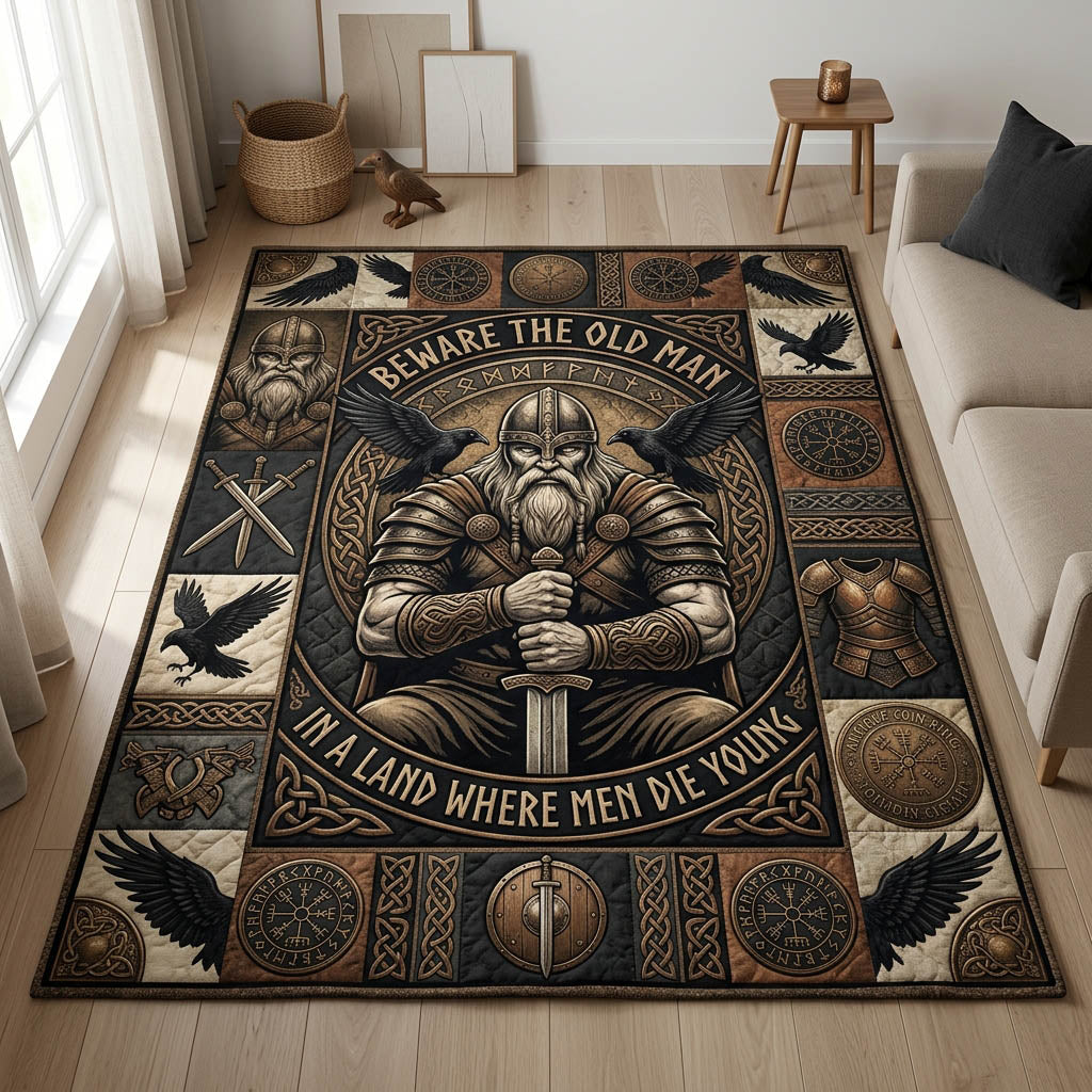 Viking Warrior Raven Area Rug - Non-Slip Washable 3D Print Rug for Living Room & BedroomTVC2108361