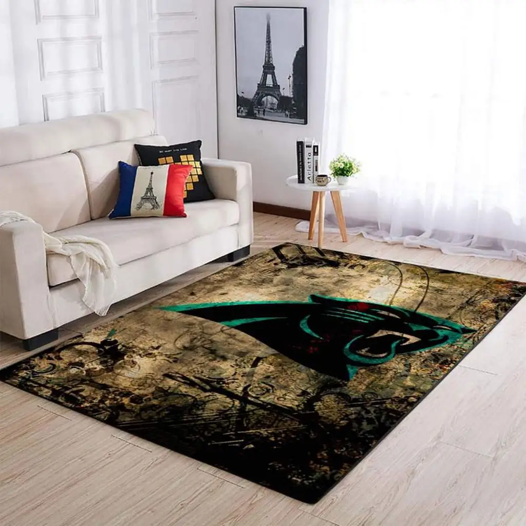 Vintage Area Rug with Abstract Pattern for Living Room Beige and Black
