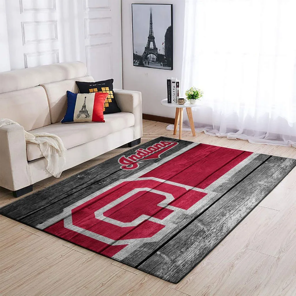 Vintage Wooden Pattern Area Rug for Living Room Decor Red and Gray