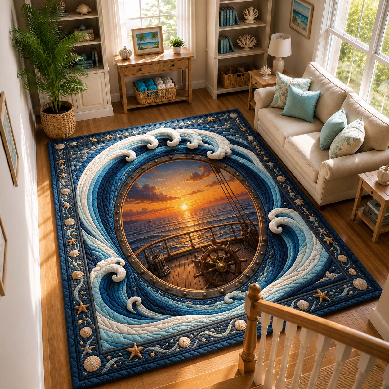 Voyage Sunset Area Rug - Non-Slip Washable 3D Print Rug for Living Room & BedroomTVC2108387