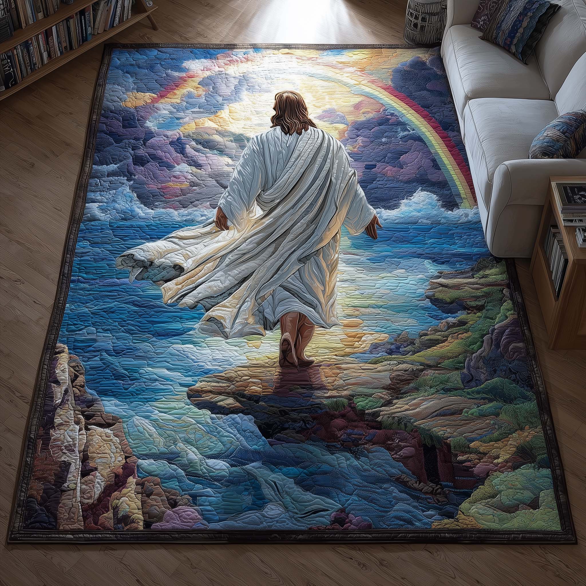 Walking On Water Area Rug - Non-Slip Washable 3D Print Rug for Living Room & BedroomTVC2108227
