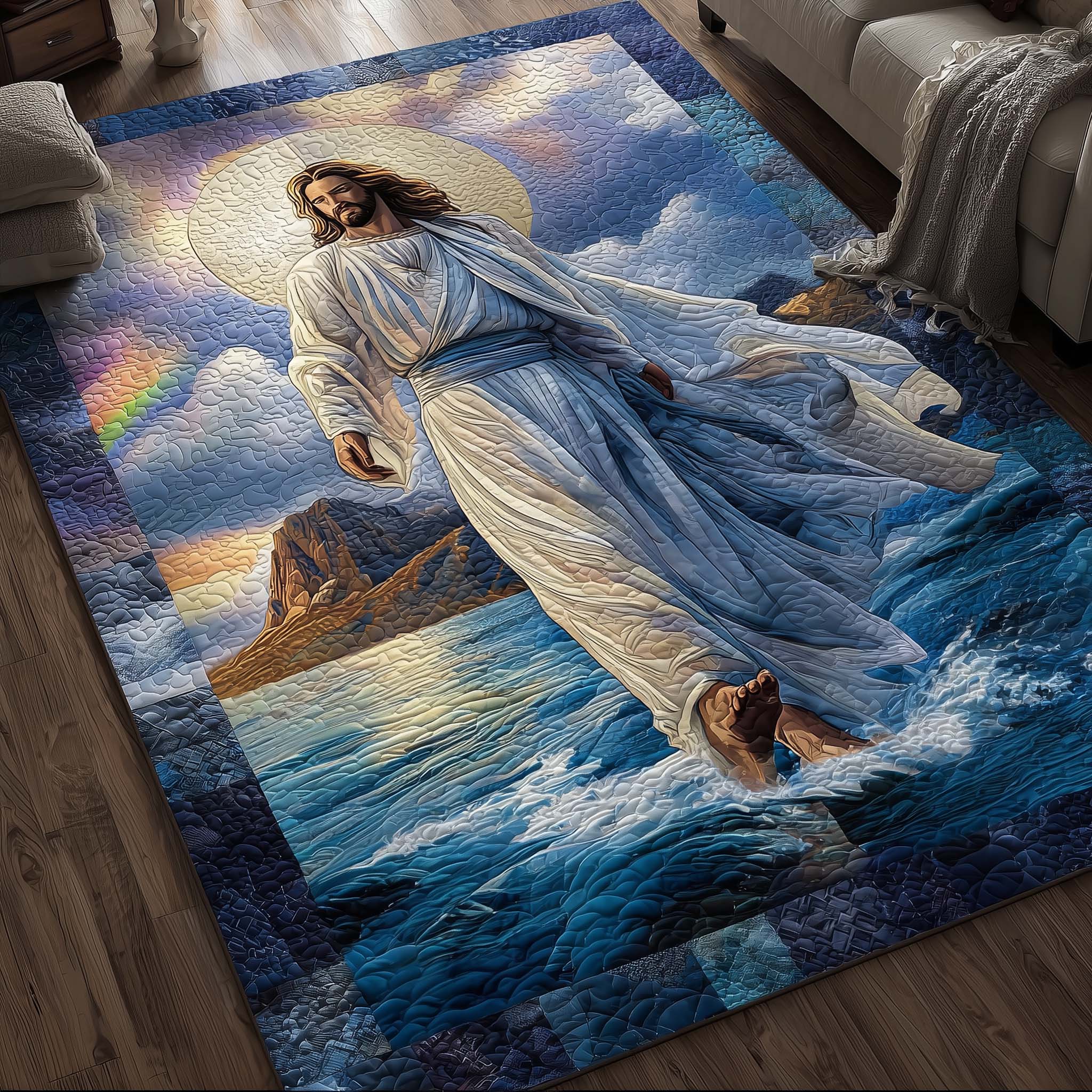 Walking On Water Area Rug - Non-Slip Washable 3D Print Rug for Living Room & BedroomTVC2108387