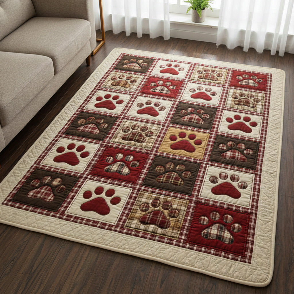 Warm Cabin Love Paw Area Rug - Non-Slip Washable 3D Print Rug for Living Room & BedroomTVC2108242