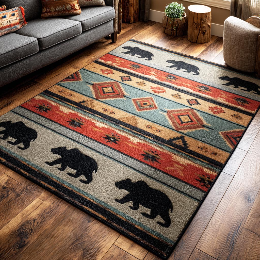 Warrior Bear Area Rug - Non-Slip Washable 3D Print Rug for Living Room & BedroomTVC2108257