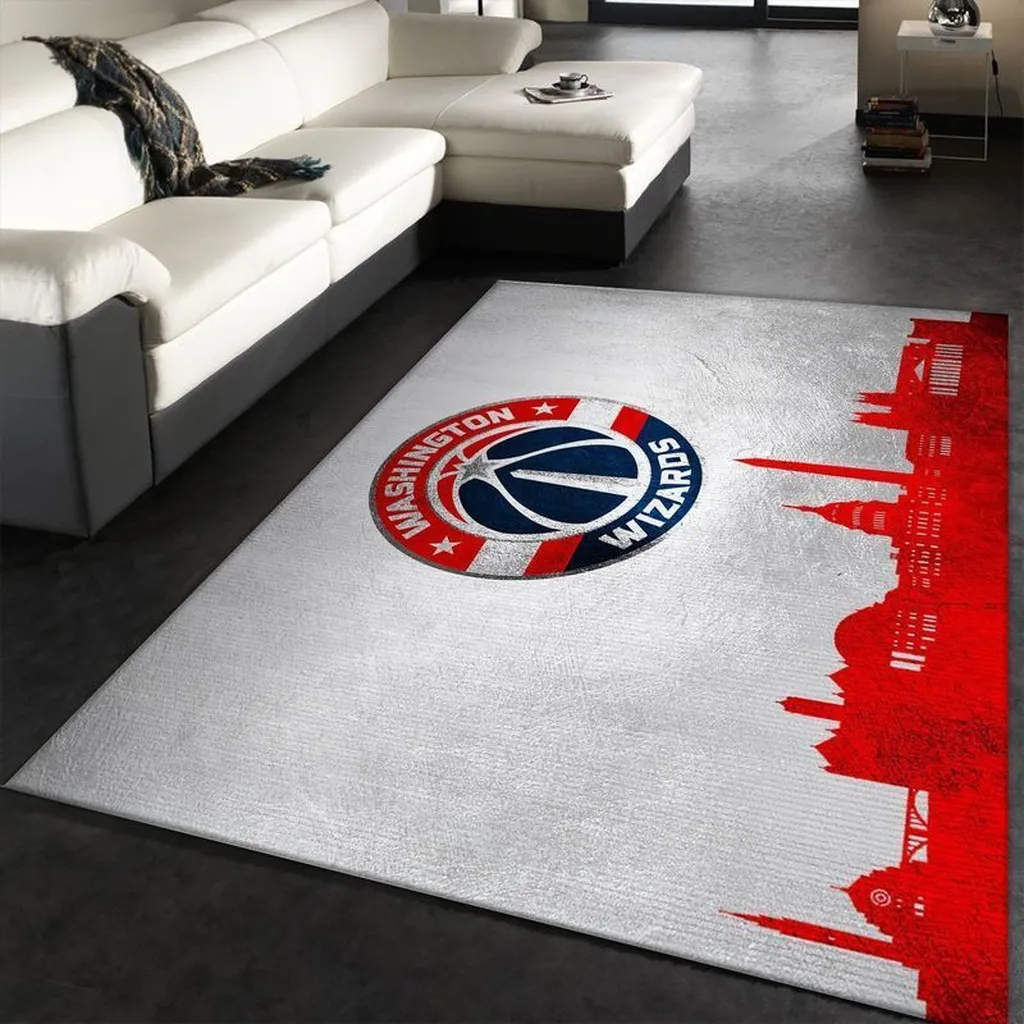 Washington Wizards Rug - Area Perfect for Living Room Decor Blue and Green