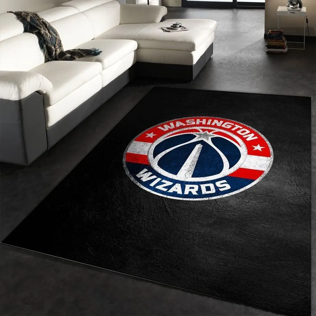 Washington Wizards Rug - Basketball Area for Living Room Red and White