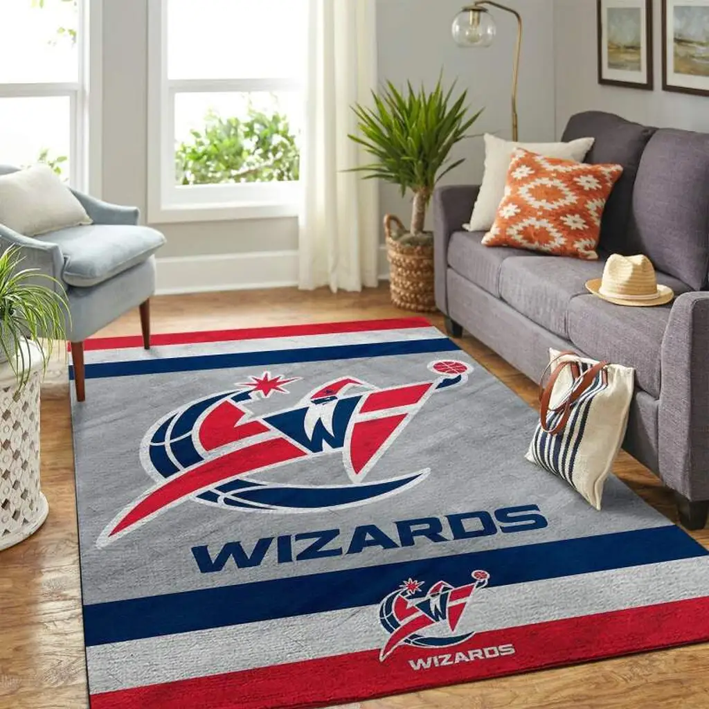 Washington Wizards Rug - for Living Room Home Decor Black and Red