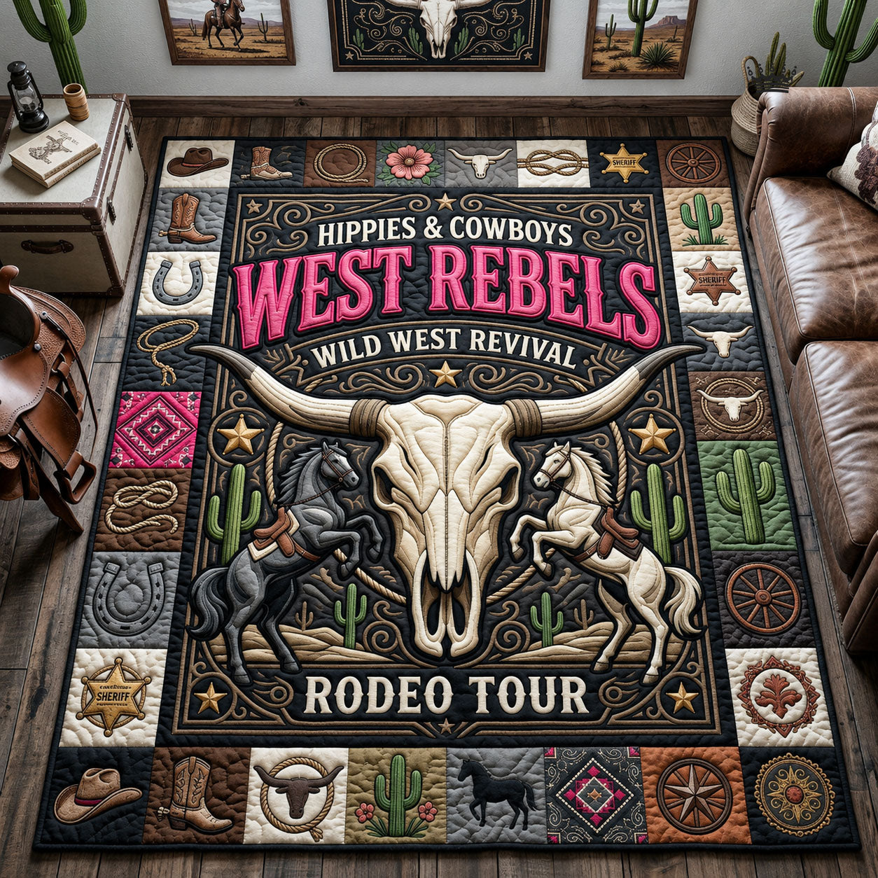 West Rebels Area Rug - Non-Slip Washable 3D Print Rug for Living Room & BedroomTVC2108387