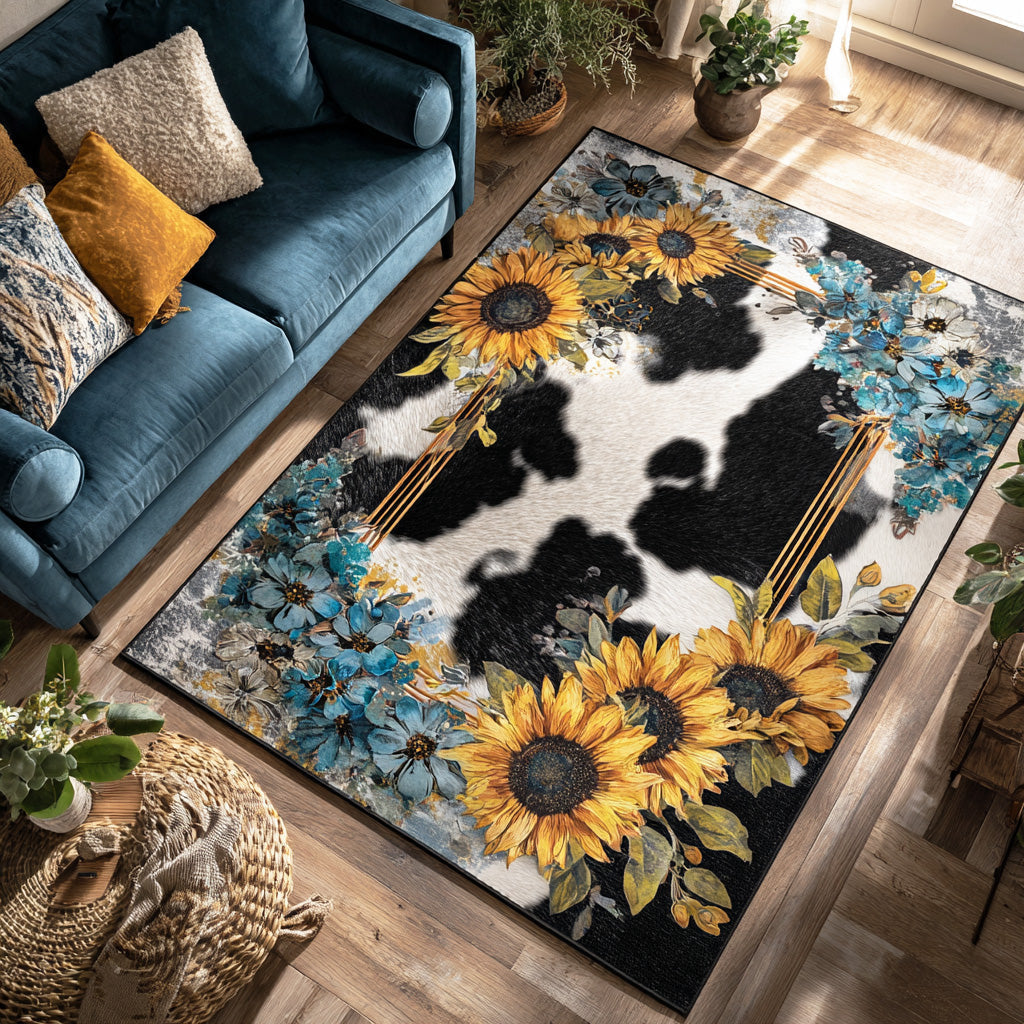 Western Echo Area Rug - Non-Slip Washable 3D Print Rug for Living Room & BedroomTVC2108241